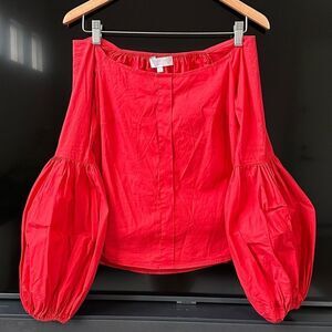CAROLINE CONSTAS Red Off The Shoulder Top Blouse blouse, Size S